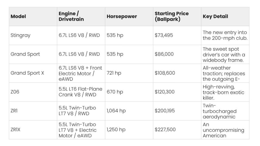 2027 chevy corvette models